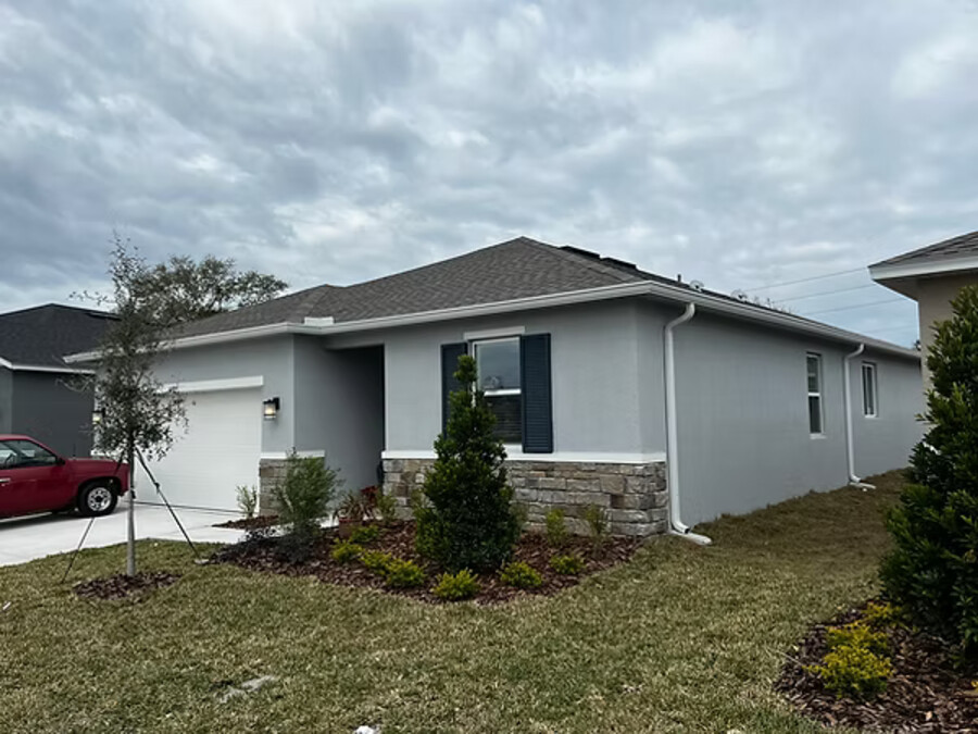 Low gloss white on a single-story elevation